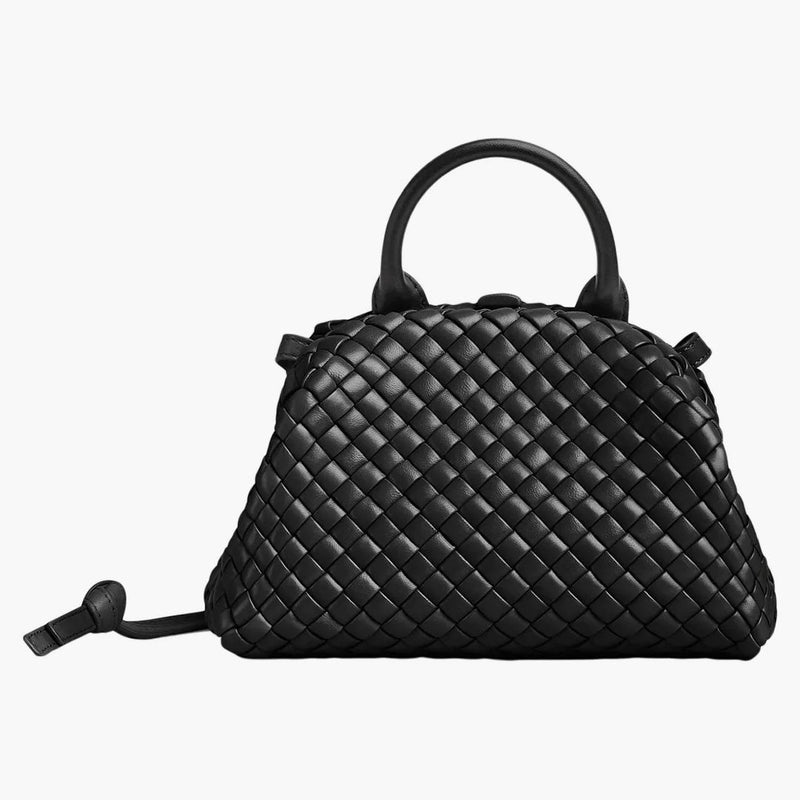 Rukojeť bottega veneta polstrovaná intreccio horní rukojeť mini černá