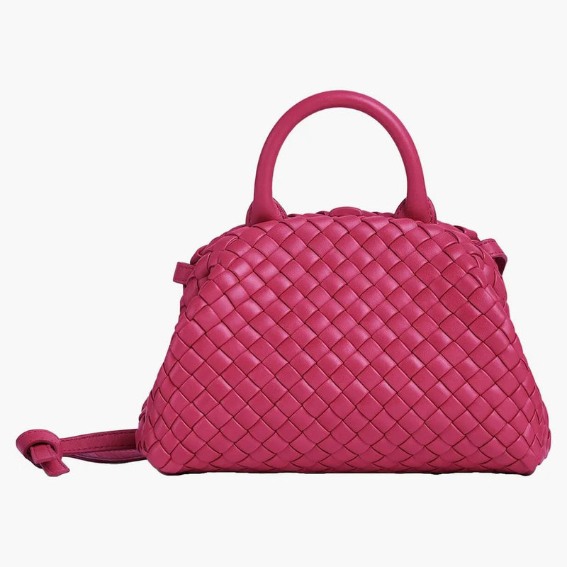 Bottega veneta rukojeť polstrovaná intreccio horní rukojeť mini brusinky
