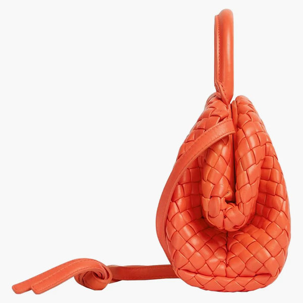 Bottega veneta rukojeť polstrovaná Intreccio Top Hand Mini Sunburst
