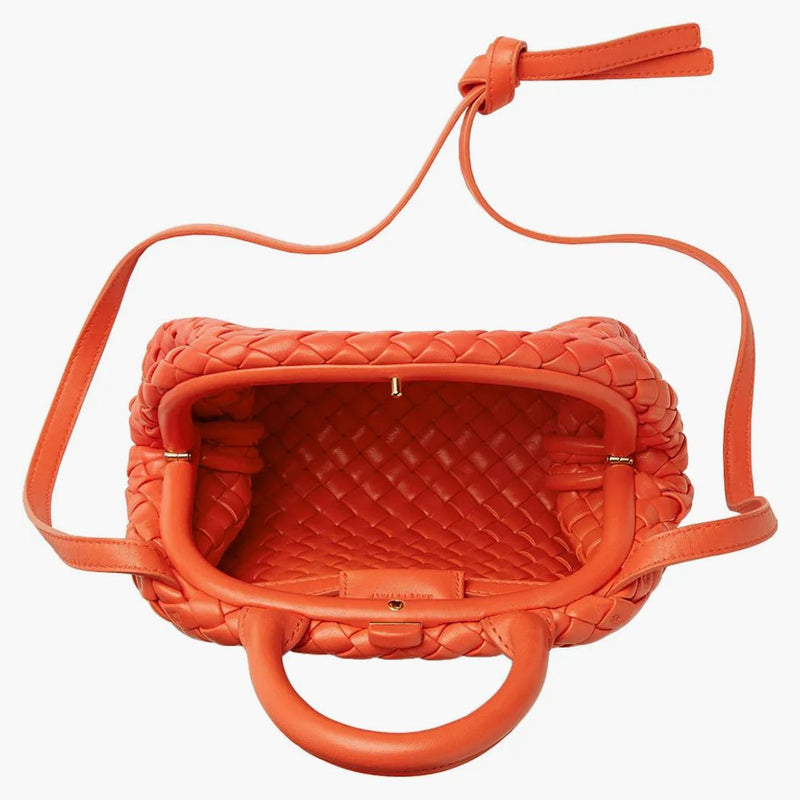 Bottega veneta rukojeť polstrovaná Intreccio Top Hand Mini Sunburst