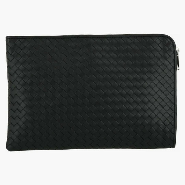 Bottega Veneta Intrecciato Document Pouch Black/Silver