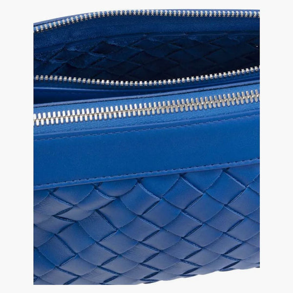 Bottega Veneta Intrecciato Duo Crossbody Cobalt Blue