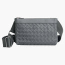 Bottega Veneta Intrecciato Duo Crossbody Thunder