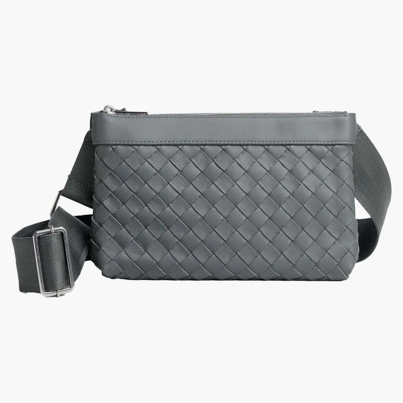 Bottega Veneta intrecciato duo crossbody thunder