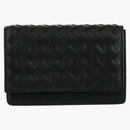 Bottega veneta intrecciato klaff visitkort plånbok svart/svart