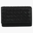 Bottega veneta intrecciato klaff visitkort plånbok svart/svart