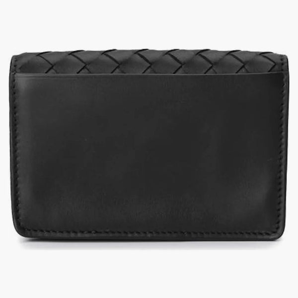 Bottega Veneta Intrecciato Leather Card Case Black