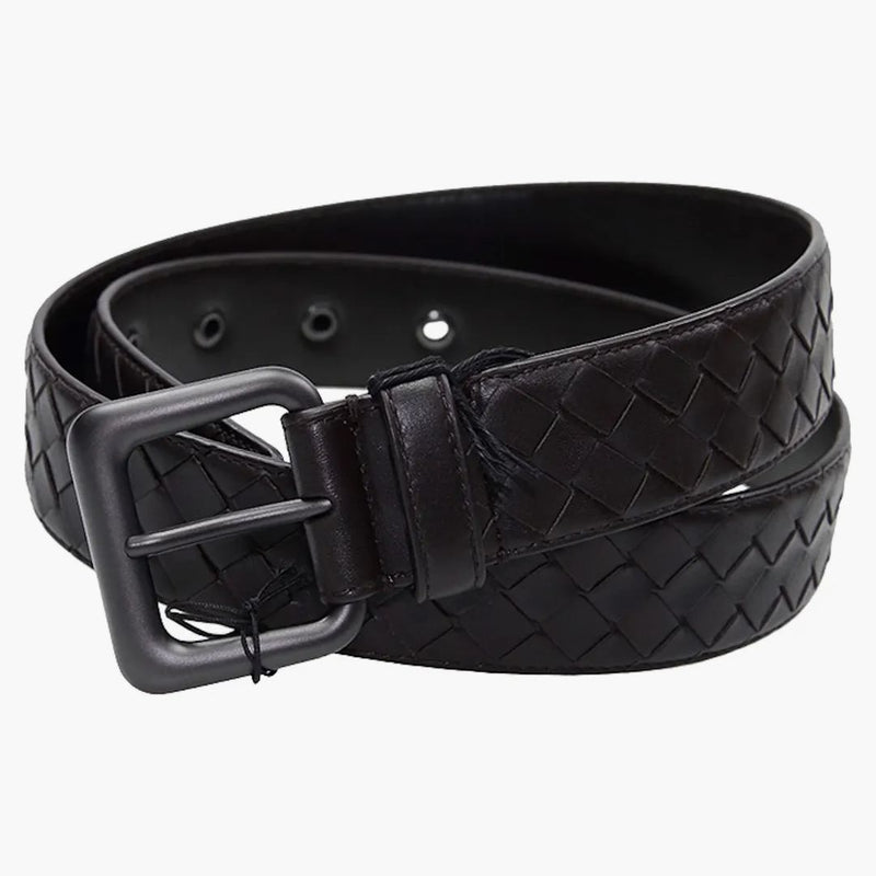 Bottega Veneta Intrecciato Weave Belt Brown