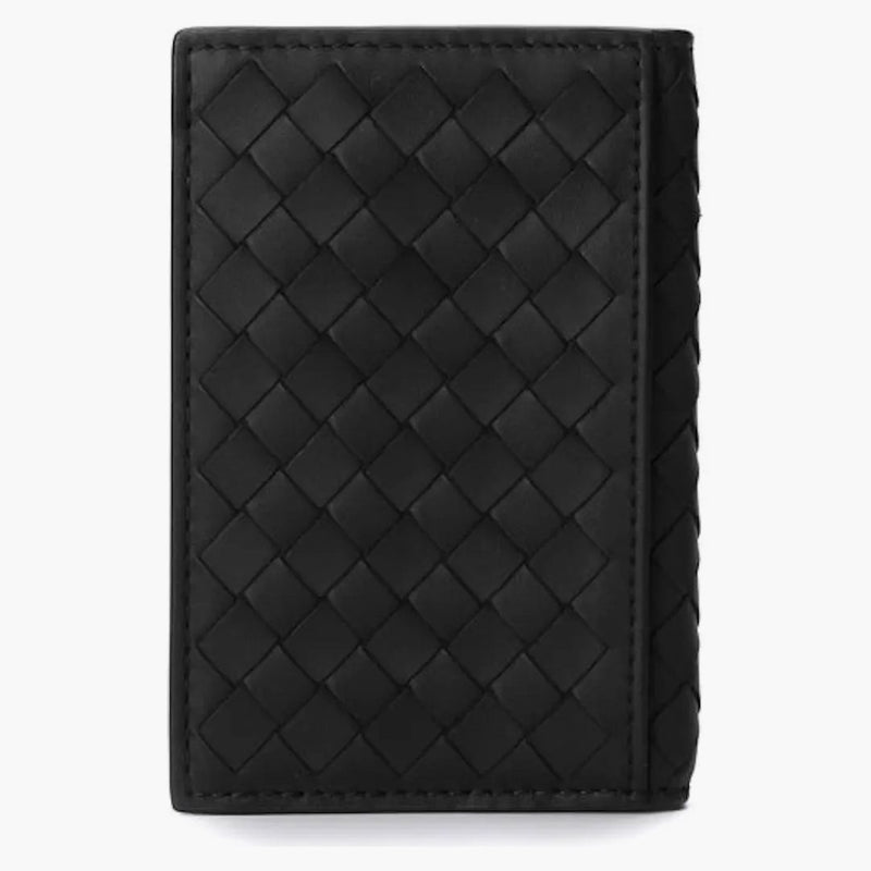 Bottega Veneta Intrecciato Weave Card Holder Black