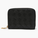 Bottega Veneta Intrecciato Weave Coin Purse Black