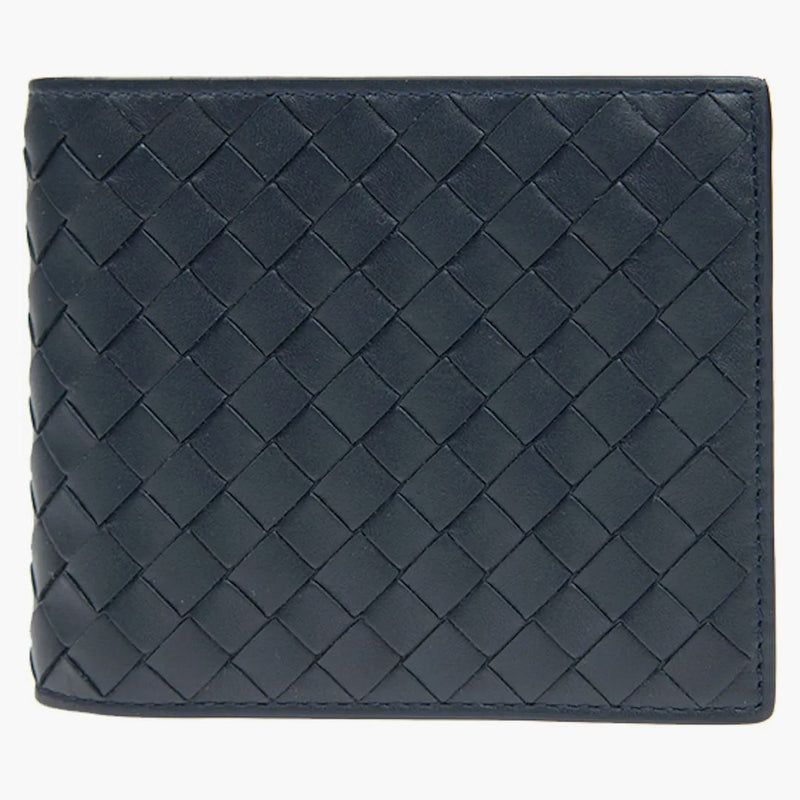 Bottega Veneta Intrecciato Weave Wallet Navy