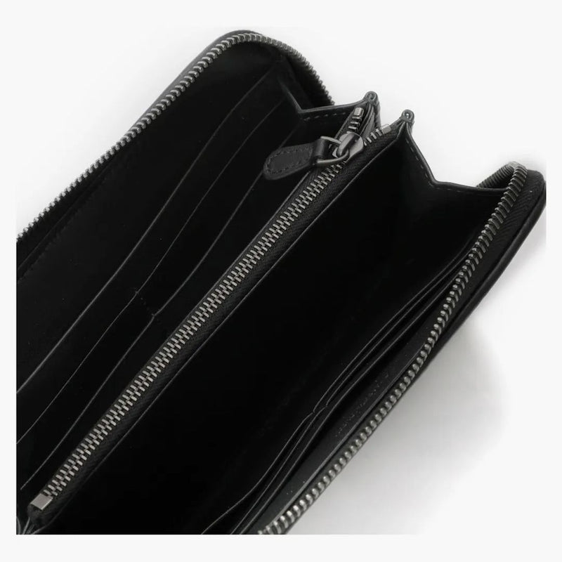 Bottega Veneta Intrecciato Weave Zip-around Wallet Black