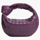 Bottega Veneta Jodie intrecciato top handle mini eggplant