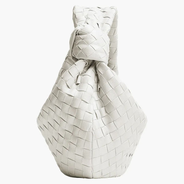 Bottega Veneta Jodie Top Handle Bag Teen Intrecciato White
