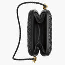 Bottega Veneta Knot Foulard Intrecciato Minaudere on Strap Black