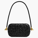 Bottega Veneta Knot Foulard Intrecciato Minaudere on Strap Black