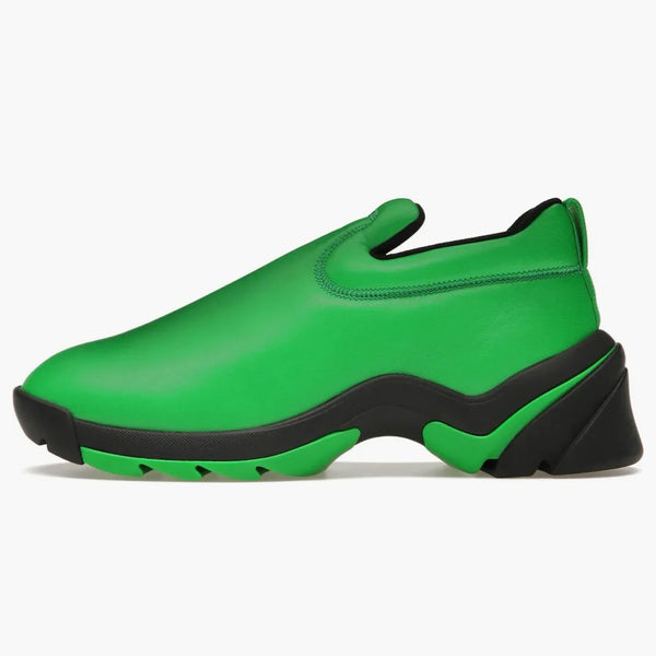 Bottega Veneta Lagoon Low Top Leather Sneaker Black Green