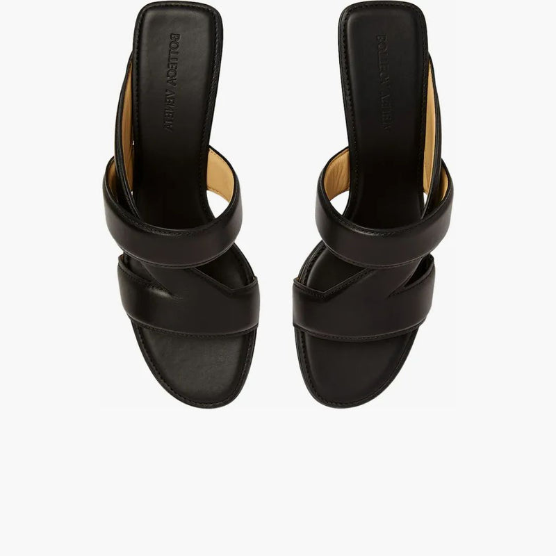 Bottega Veneta Leather Crossover-strap Sandal Black (women's)