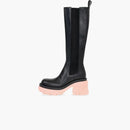 Bottega Veneta Leather Heel Boot Black Flamingo (women's)