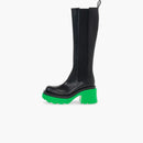Bottega Veneta Leather Heel Boot Black Green (women's)