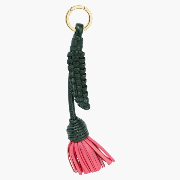 Bottega Veneta Leather Keychain Red