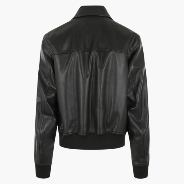 Bottega Veneta Leather Padded Jacket Dark Green