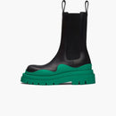 Bottega Veneta Leather Tire Chunky-sole Chelsea Boot Black Acid Turquoise