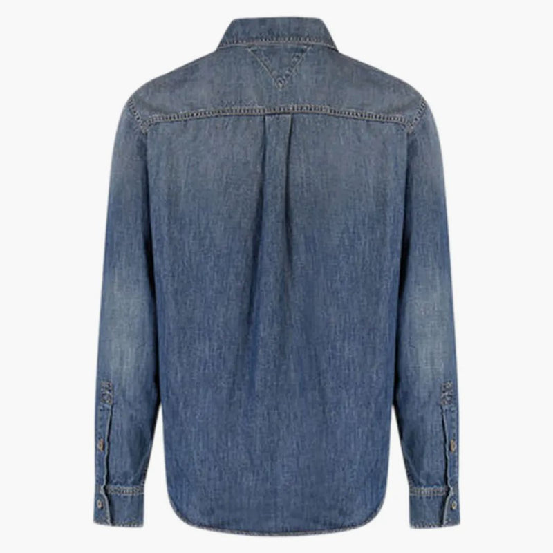 Bottega Veneta Light Washed Denim Relaxed Fit Shirt Mid Blue