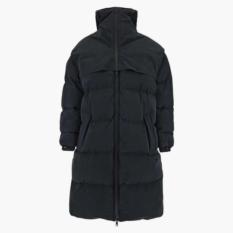 Bottega Veneta Long Fronted Popeline Buffer Jacket Black