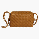 Bottega Veneta Loop Camera Bag Mini Intrecciato Camel