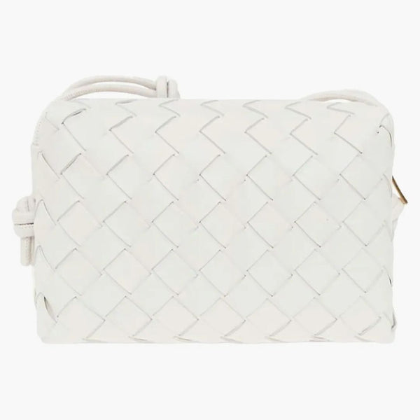 Bottega Veneta Loop Intrecciato Camera Bag Mini White