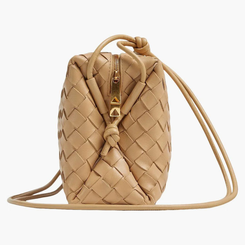 Bottega Veneta Loop Intrecciato Camera Bag Small Almond