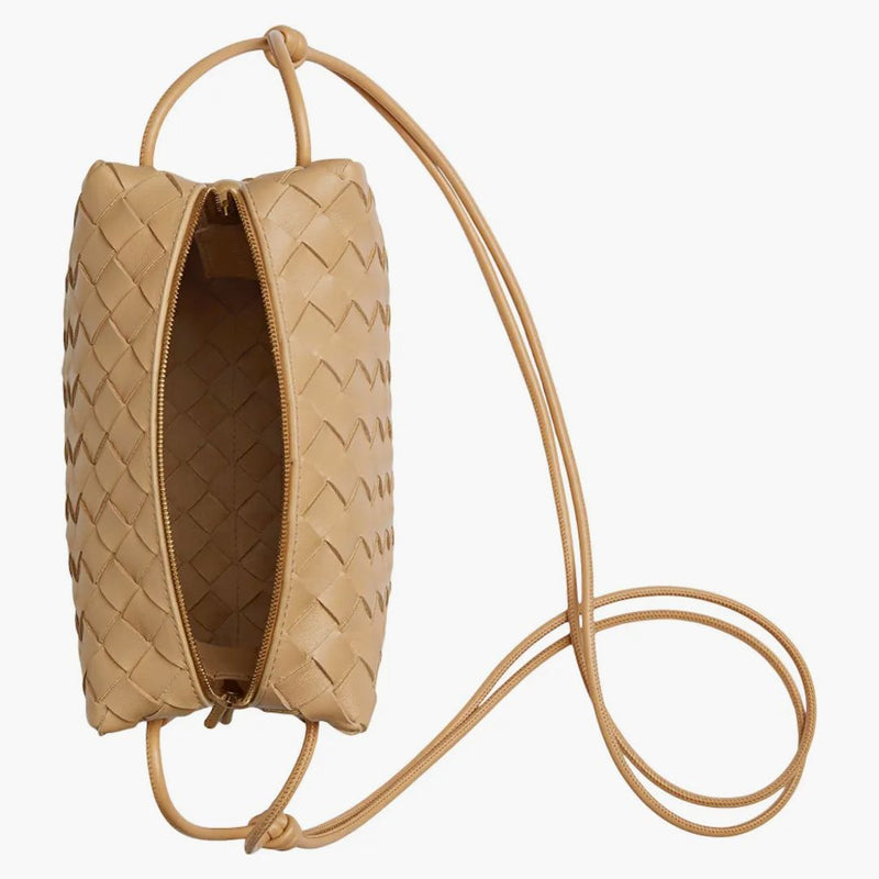 Bottega Veneta Loop Intrecciato Camera Bag Small Almond