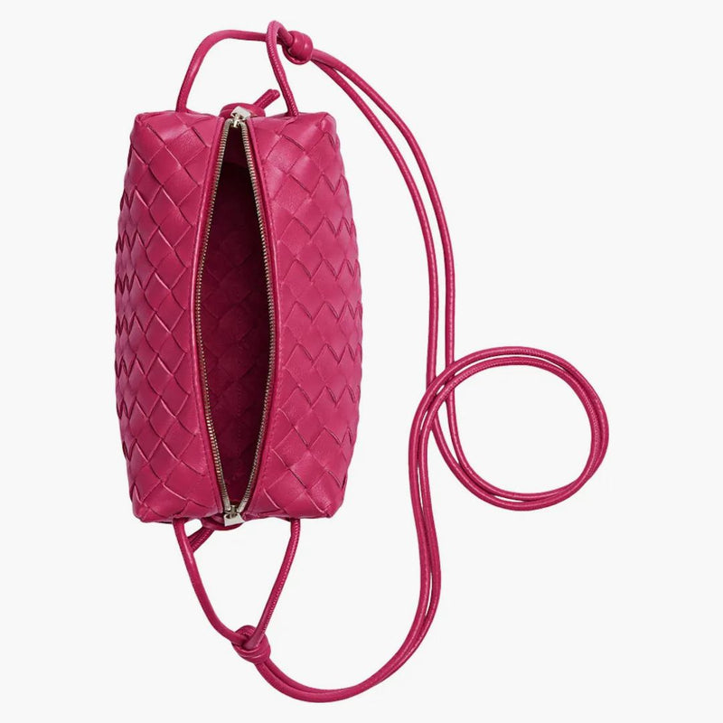 Bottega Veneta Loop Intrecciato Camera Bag Small Cranberry
