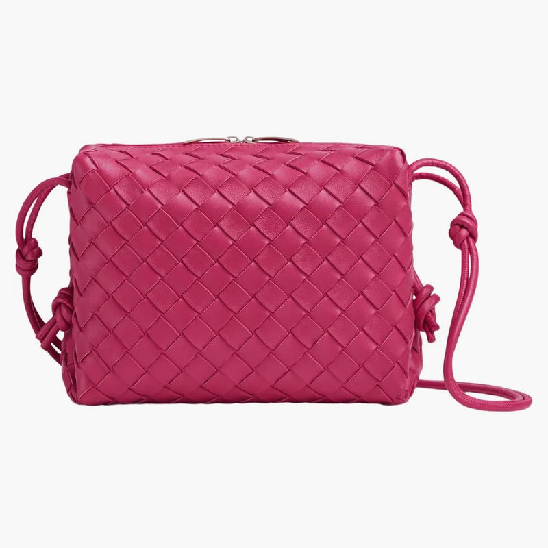 Bottega Veneta Loop Intrecciato Camera Bag Small Cranberry