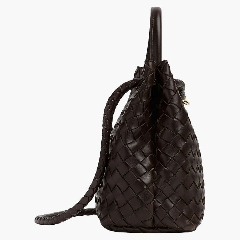 Bottega Veneta Medium Andiamo Top Handle Bag With Sliding Crossbody Strap Intrecciato Fondant