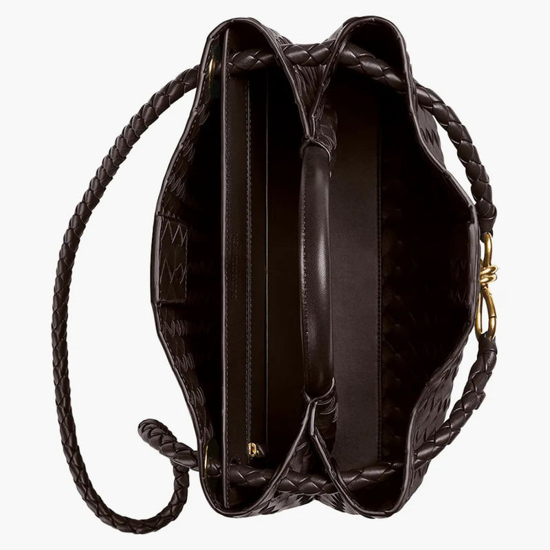 Bottega Veneta Medium Andiamo Top Handle Bag With Sliding Crossbody Strap Intrecciato Fondant