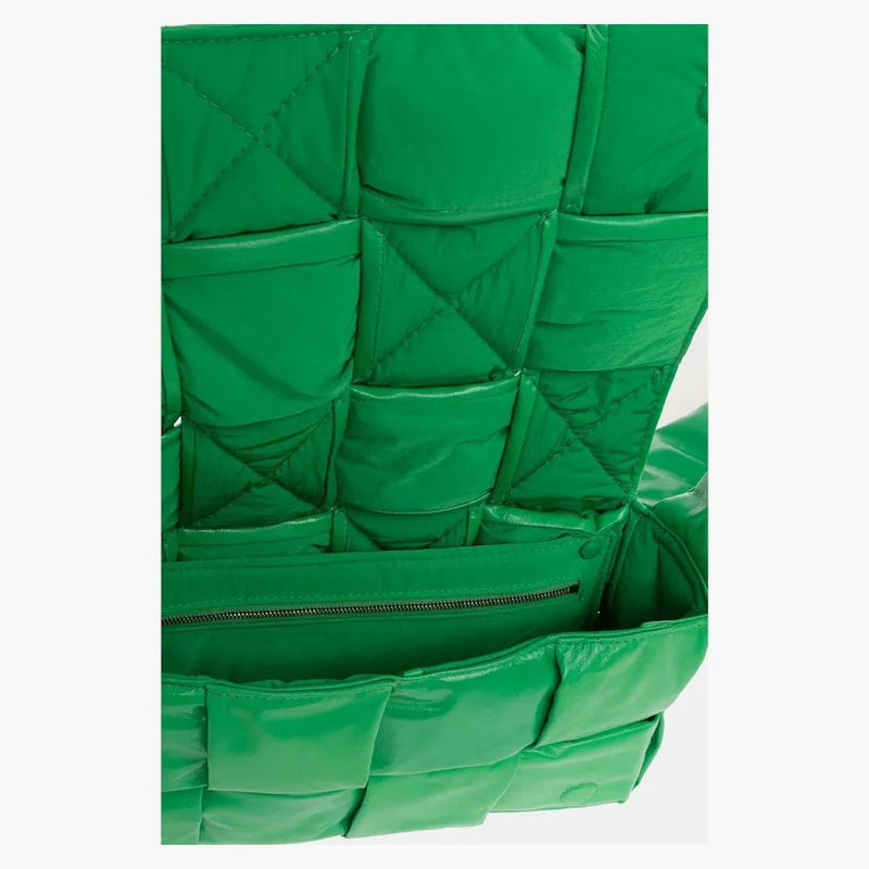 Bottega Veneta Medium Padded Tech Parquet Cassette Crossbody Bag Parakeet