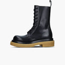 Bottega Veneta Military Calf Lace Up Boot Black