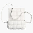Bottega Veneta Padded Cassette Belt Bag Intreccio White