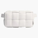 Bottega Veneta Padded Cassette Belt Bag Intreccio White