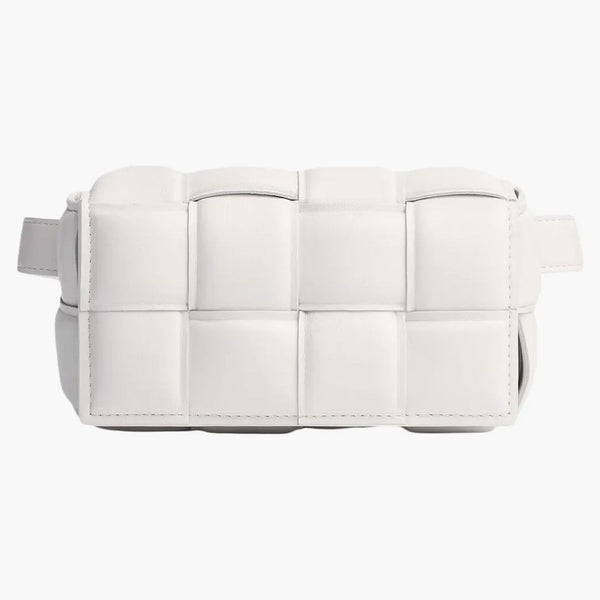 Bottega Veneta Padded Cassette Belt Bag Intreccio White