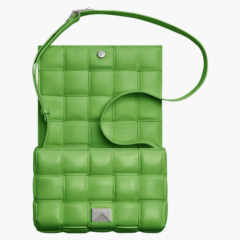 Bottega Veneta Padded Intreccio Cassette Crossbody Bag Acid Green