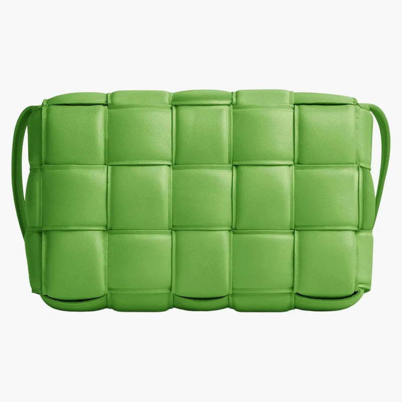 Bottega Veneta Padded Intreccio Cassette Crossbody Bag Acid Green