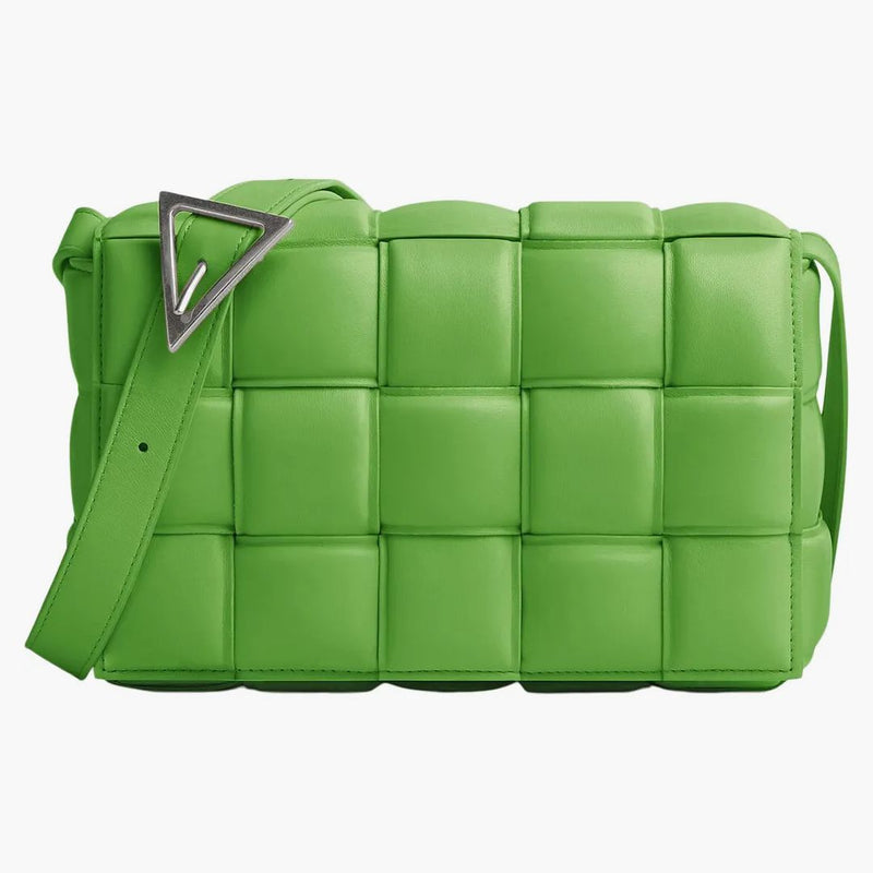 Bottega Veneta Padded Intreccio Cassette Crossbody Bag Acid Green