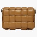 Bottega Veneta Padded Intreccio Cassette Crossbody Bag Caramel