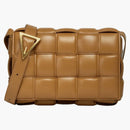 Bottega Veneta Padded Intreccio Cassette Crossbody Bag Caramel