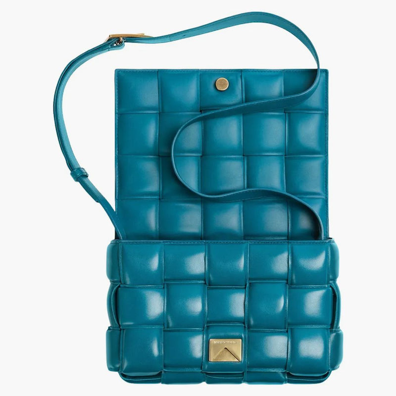 Bottega Veneta Padded Intreccio Cassette Crossbody Bag Mallard