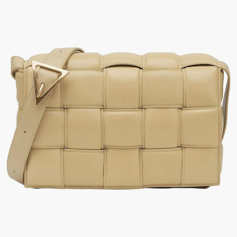 Bottega Veneta Padded Intreccio Cassette Crossbody Bag Porridge
