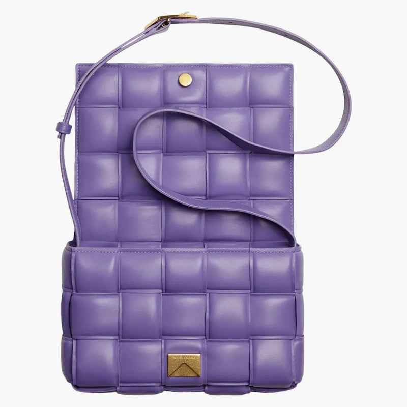 Bottega Veneta Padded Intreccio Cassette Crossbody Bag Purple